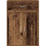 vidaXL Strani šal s predalom s polico Stari les 79 x 38 x 80 cm Konstruiran les | Shoptok.si