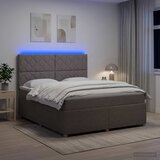  LED okvir za krevet s madracem Sivosmeđa 140 x 200 cm Tkanina | shoptok.hr