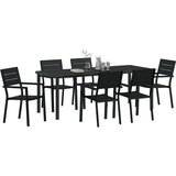  Vrtni set za objed 7 pcs Crna Čelik s prahom premazan | shoptok.hr