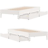 vidaXL Okvir kreveta bez madraca bijeli 75 x 190 cm masivna borovina | shoptok.hr