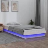  LED okvir za krevet bijeli 90 x 200 cm od masivnog drva | shoptok.hr