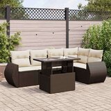 vidaXL 6-dijelni set vrtnih sofa od poliratana s jastucima smeđi | shoptok.hr