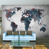  Tapeta - World map on the wall 350x270 Cijene