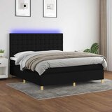  box spring s madracem LED crni 160x200 cm od tkanine | shoptok.hr