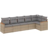  6-dijelni set vrtnih sofa s jastucima bež od poliratana | shoptok.hr