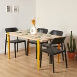 Woody Fashion trpezarijski sto pineios wooden yellow