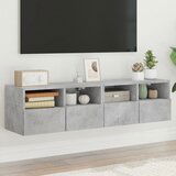  The Living Store Stenske TV omarice 2 kosa betonsko sive 60x30x30 cm inžen. les - TV Stenska Omarica, (21499173) | Shoptok.si