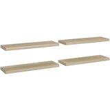 vidaXL Stenske police 4 kosi barva hrasta 80x23,5x3,8 cm MDF | Shoptok.si