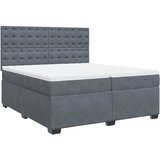  Krevet s oprugama i madracem tamnosivi 200x200 cm baršunasti | shoptok.hr