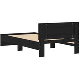  Okvir za krevet s uzglavljem crna 100x200 cm konstruiranog drva | Eponuda.ba