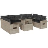  10-dijelni set vrtnih sofa poliratan s jastucima svijetlosivi | shoptok.hr
