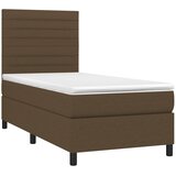  box spring s madracem LED tamnosmeđi 80 x 200 cm tkanina | shoptok.hr