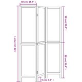 Sobna pregrada s 3 panela bijela od masivnog drva paulovnije | Eponuda.ba