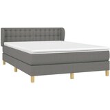  Box spring postelja z vzmetnico temno siva 140x200 cm blago, (20724199) | Shoptok.si