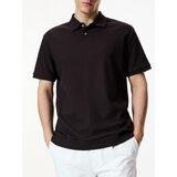 Reserved Comfort fit polo-majica od strukturirane tkanine - tamnosmeđe Cijene