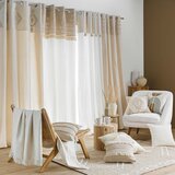 Douceur d intérieur Bela/bež zavesa iz mešanice bombaža 140x240 cm Milano – | Shoptok.si