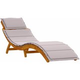  Ležaljka za sunčanje 2 pcs Sivo-smeđa Čvrsto drvo akacije | Eponuda.com