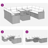 vidaXL 10-dijelni set vrtnih sofa s jastucima crni od poliratana | shoptok.hr