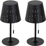 QAZQA Set 2 namiznih svetilk črne barve z LED 3-stopenjsko zatemnitvijo polnilno in sončno - Ferre | Shoptok.si