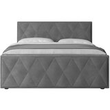 MID.YOU POSTELJA BOXSPRING 180 cm x 200 cm , kovina, umetna masa, tekstil, karton, leseni material svetlo siva | Shoptok.si