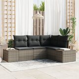 vidaXL 4 delni vrtni sofa set z blazinami siva poli ratan Cene