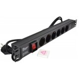 Exeshop Razvodni PDU panel za rack 19 in, sa 6 utičnih mesta, kabl 2m (aluminijum) | ePonuda.com