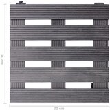 Kolica za biljke 4 kom siva 30 x 30 x 7,5 cm WPC | shoptok.hr