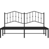  Metalni okvir za krevet s uzglavljem crni 180x200 cm | shoptok.hr