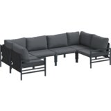 vidaXL Sjedeća garnitura za vrt 6 pcs Antracitno siva Čelik | shoptok.hr