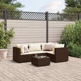 Maison Chic Seti vrtnega pohištva - Vrtna garnitura - Vrtni pohištvo set 5-delna z blazinami rjav poli ratan, (21819641) | Shoptok.si