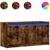 vidaXL TV omarica LED dimljeni hrast 100x34x50 cm inženirski les | Shoptok.si