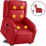 vidaXL Električni masažni naslonjač na podizanje umjetna koža crveni | shoptok.hr