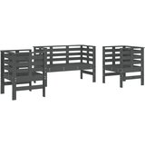 Maison Chic Seti vrtnega pohištva - Vrtna garnitura - Vrtni pohištvo set 3-delna siva trdna borovina, (21810857) | Shoptok.si