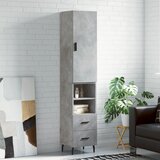 vidaXL Visoka omara betonsko siva 34,5x34x180 cm inženirski les | Shoptok.si