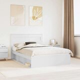  Konstrukcija postelje Bela 160 x 200 cm Masivno borovo les, (5000104106) | Shoptok.si