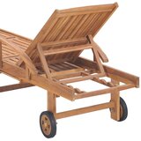  Ležalniki 2 kosa z modro blazino trdna tikovina, (20662516) | Shoptok.si