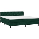  box spring s madracem LED tamnozeleni 160x200 cm baršun | shoptok.hr