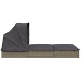 LEŽAJ za sunčanje za 2 osobe sivi 213 x 118 x 97 cm poliratan | shoptok.hr