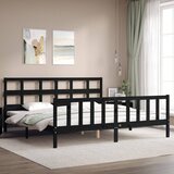  Okvir za krevet s uzglavljem crni 200 x 200 cm od masivnog drva | Eponuda.ba