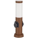  Brilagi - Spoljašnja lampa SCHUKO NOVA sa 2 utičnice, 1xE27/15W/230V, 40 cm, IP44, braon | Eponuda.com