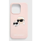 Karl Lagerfeld Etui za telefon iPhone 15 Pro 6.1 roza barva, KLHMP15LSKCHPPLP