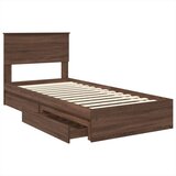  Krevet s od storage Smeđi hrast 75 x 190 cm Konstruirano drvo | shoptok.hr