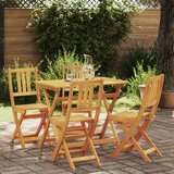vidaXL Set od 4 dijela za preklopni vrtni bistro od čvrstog bagremovog drva | shoptok.hr
