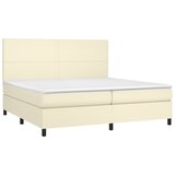  box spring s madracem LED krem 200x200cm od umjetne kože | shoptok.hr