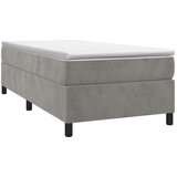 Box spring postelja z vzmetnico svetlo siv 90x190 cm žamet, (20724420) | Shoptok.si