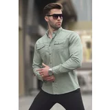 Madmext Green Comfort Fit Men's Gabardine Shirt 6810