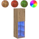  ormarići s LED svjetlima 2 kom boja hrasta 30,5x30x102 cm | shoptok.hr