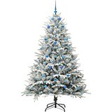 vidaXL Umjetno božićno drvce s rasvjetom i setom kuglica Zelena 210 cm | shoptok.hr