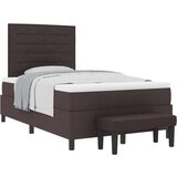  vzmetnica s posteljo in klopjo temno rjava 120x200 cm tkanina, (22083355) | Shoptok.si