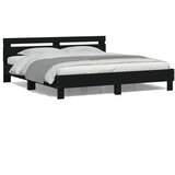  Okvir kreveta s uzglavljem i LED crni 160 x 200 cm | shoptok.hr